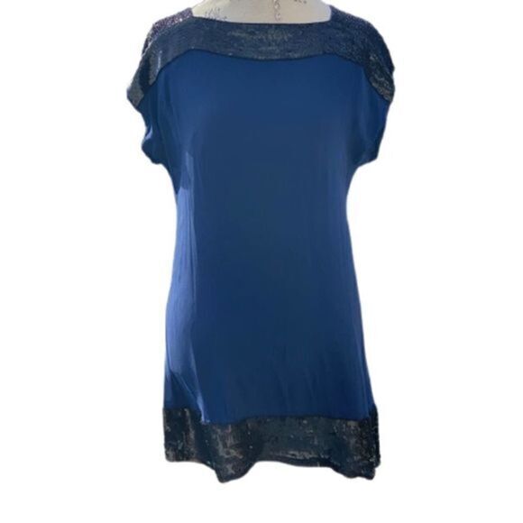 FRENCH CONNECTION Mini Royal Blue Beaded Dress US 6 - Picture 1 of 8